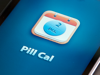 Pill Cal splash screen app blue calendar colors icon interface ios iphone medicine mobile orange