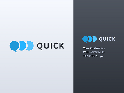 Quick Logo blue color design gray logo logotype quick