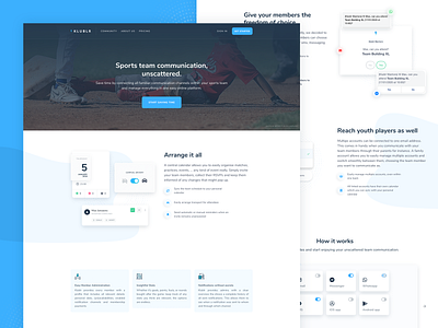 K L U B L R - Sports Team Management App → Landing Page