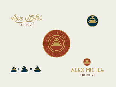 Alex Michel Logo badge logo design graphic design logo vector