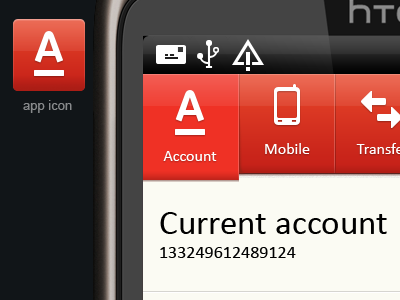 Bank-client for Android app android app htc icon ui