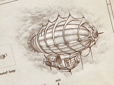 Airship scheme airship cuberto drawing graphics icons illustration paper scheme sketch