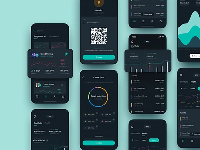 Genesis Vision Mobile App Design app charts cuberto ecosystem fund graphics icons illustration investors ios management mobile tool trader trading ui ux