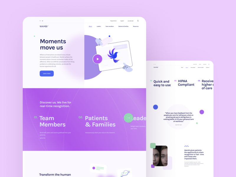 Wambi Human Connections resource mockup leader member team workplace connection human web illustration graphics icons ux ui cuberto