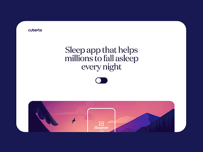 Case Study: The Sleeping App alarm animation app bedtime branding case study cuberto design graphics icons illustration interaction ios mobile scroll sleep ui ux