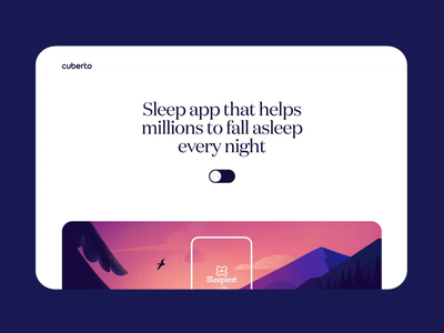 Case Study: The Sleeping App animation branding interaction alarm bedtime sleep scroll case study mobile ios design app illustration graphics icons ux ui cuberto