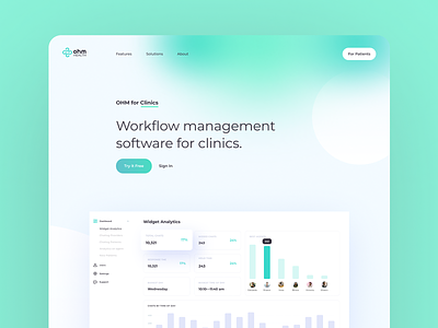 OHM Health: Monitor health in real time app clinic cuberto doctor graphics health healthcare icons journal patient physician record tracking ui ux web