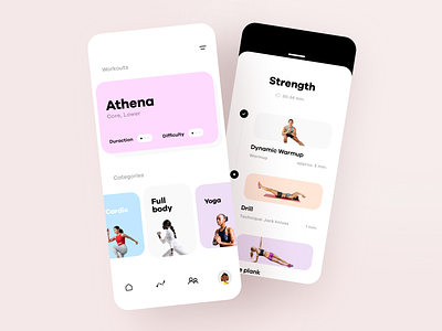Home Workout App app body cuberto exercise fitness graphics gym icons load mobile running strength trainer ui ux weight workout