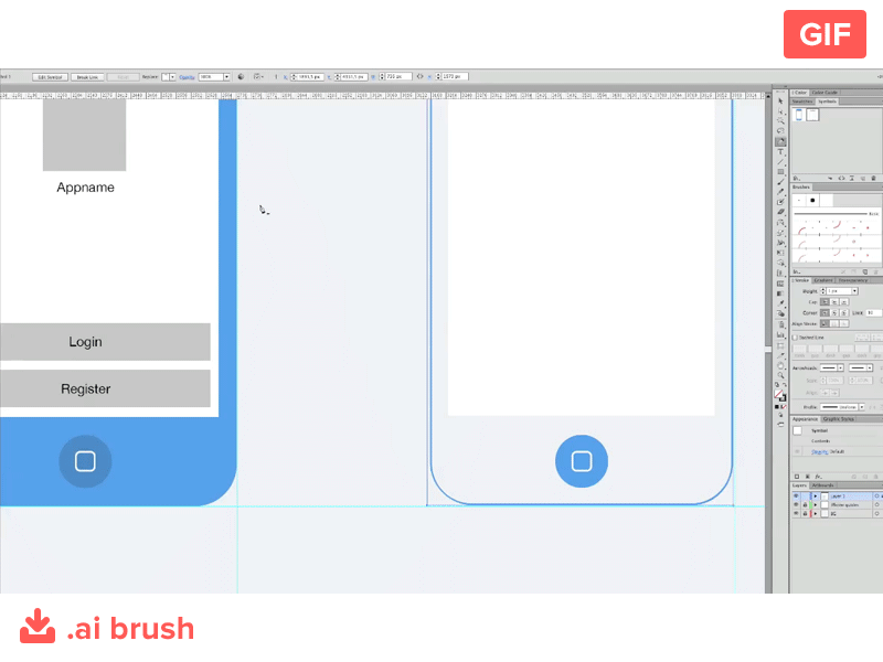 Brushes for wireframing