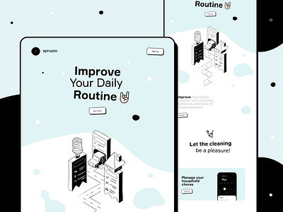 Daily Routine & Self-Care Services activity cleaning cuberto daily homecare icons illustration interface landing page life lifestyle range routine services ui ux web week