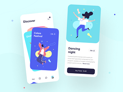 Local Event App Design app concert conference cuberto entertainment event festival graphics icons ios meetup mobile ticket ui user experience ux