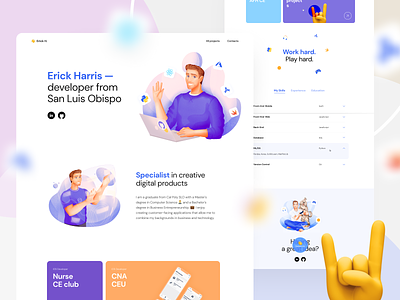 Personal website for one of our clients app cuberto design developer graphics icons illustration landing page personal portfolio product specialist ui ux web