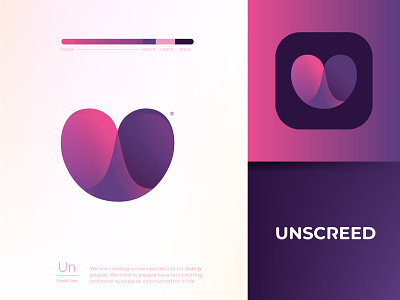 Unscreed logo / Dating app app brand identity brandbook branding community cuberto dating graphics guideline icons illustration logo typogaphy ui ux vector