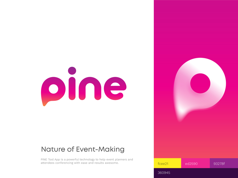 Pine Branding / Event Planner App brand identity branding cuberto event graphics icons illustration logo map pin planner tool typography ui ux vector