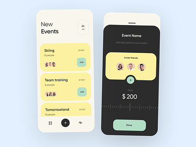 Event Management App app cuberto event experience design graphics group icons interface design ios managment meeting mobile team ui usability ux