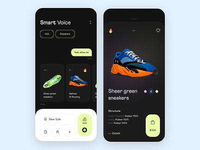 Smart Shopping Showcase app cuberto design interface goods icons illustration ios mobile product showcase sneakers ui usability user experience ux