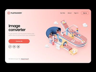 FileFoundry website redesign cloud converter cuberto file format graphics icons illustration image site tool ui ux web web design