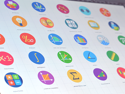 Set of icons app cuberto design graphics icons illustration ios iphone ui ux