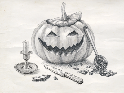 Are you ready? ) halloween pumpkin sketch