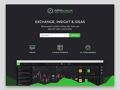 Alphascans dashboard app charts cuberto dashboard design icon landing trading ui ux web