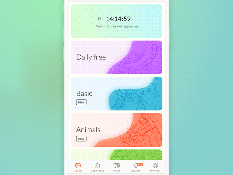 Colorfly app design app colors cuberto design flat icons interface ios iphone ui ux