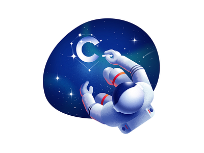 Cuberto's site illustration #2 cosmonaut cuberto design graphic illustration paint site sketch ui ux web