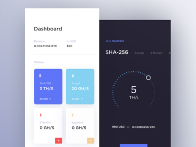 Cloud Mining UI bitcoin cloud cryptocurrency cuberto dashboard icons interface mining sketch ui ux