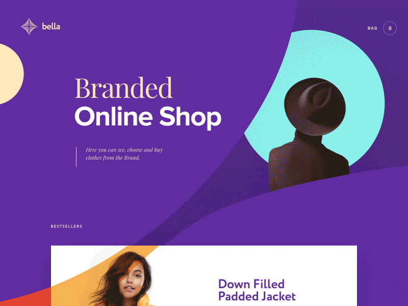 Bella Landing Interaction animation brand clothes cuberto ecommerce landing motion shop store ui ux web