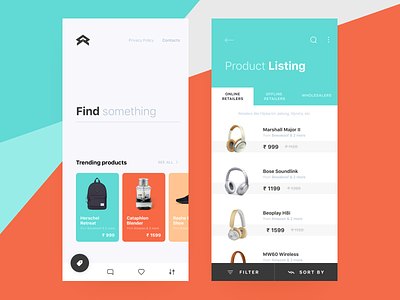 E-commerce UI app app cart cuberto ecommerce filter icons illustration online product store ui ux