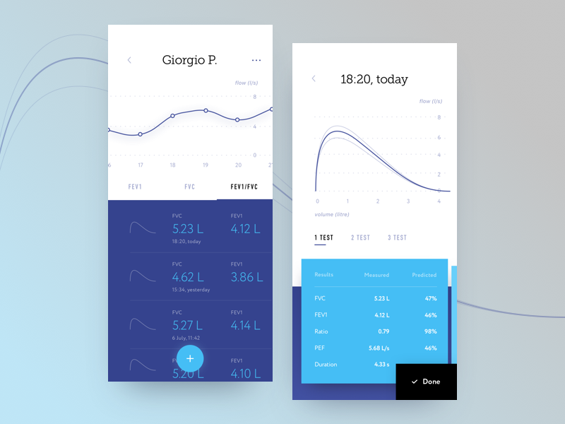 Spirometry Test App by Cuberto on Dribbble