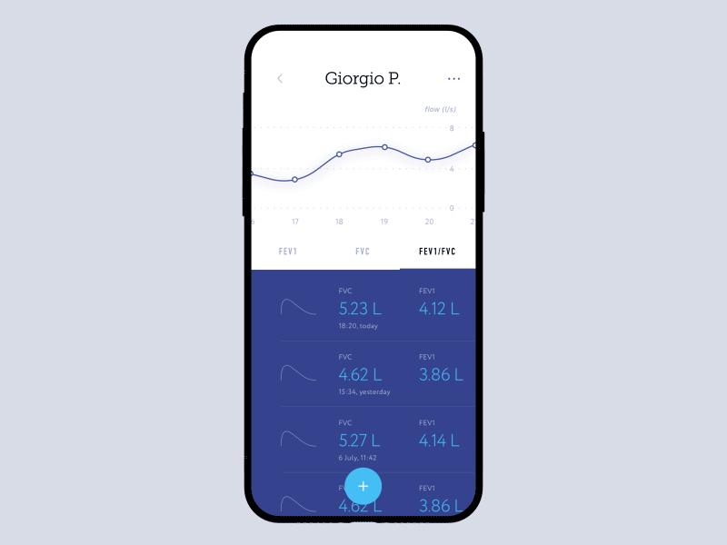 Spirometry App Animated cuberto health icons interface measure medical motion spirometry test ui ux