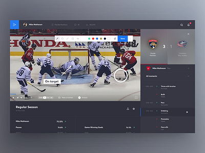 Ice Hockey Match Analysis UI admin cuberto hockey ice match panel sketch sport ui ux web