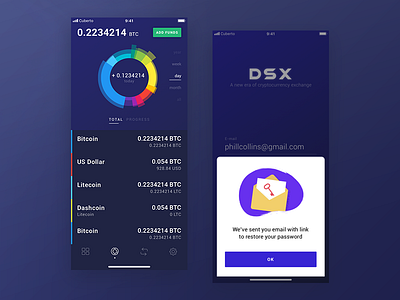 Cryptocurrency wallet bitcoin charts crypto cuberto currency finance icons sketch ui ux wallet