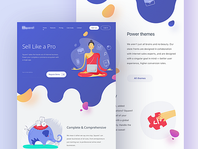 E-commerce Landing Page cuberto ecommerce graphics icons illustration landing motion sketch ui ux web