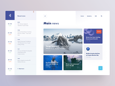 Design concept for the news website analytics blockchain concept crypto cuberto currency digital landing news ui ux web