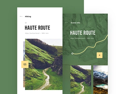 Hiking app app cuberto design hiking icons info photo route sketch travel ui ux