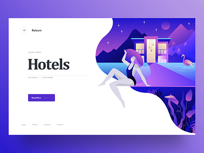 Placeholder landing page bright cuberto graphics hotels illustration landing sketch static ui ux web woman