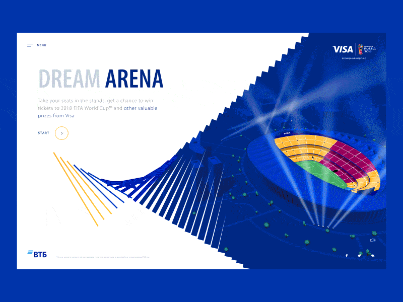 Dreamarena Website 3d cuberto football graphics landing motion sketch stadium ui ux web world cup