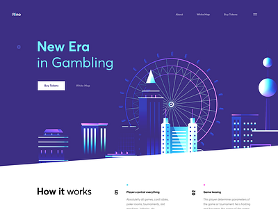 ICO Landing Page for Gambling casino city cuberto gambling graphics icons illustration landing sketch ui ux web