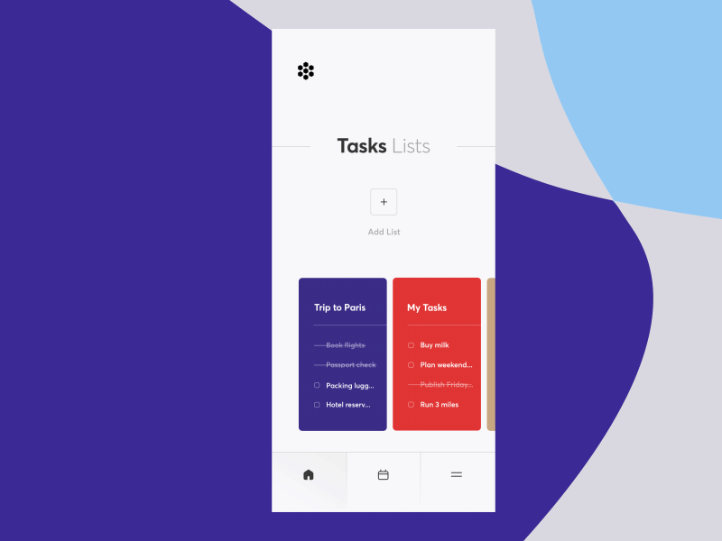 Task Manager Animated animation app cuberto interface life list manager sketch style task ui ux