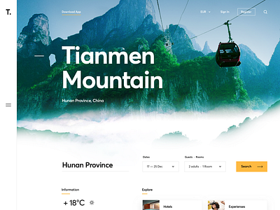 Mountain Excursions booking cable car cuberto excursion graphics landing page mountain relax trip typography ui ux