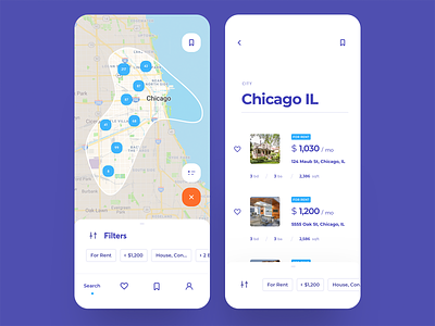 Real Estate Search App (WIP) app booking cuberto design direct filter guest hotel house icons map region room search ui ux
