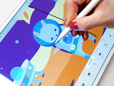 Planetarium Illustration Process cuberto drawing graphics icons illustration ipad pro pencil planet process space ui ux vector video
