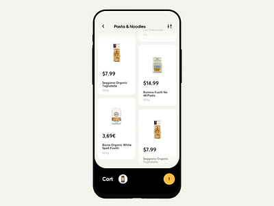 Groceries Shopping App Interaction app buy card cart category cuberto design ecommerce food icons illustration ios mobile order payment shopping ui ux