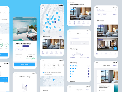 Real Estate Search App (UI map) app booking cuberto design estate graphics guest hotel icons interface maps mobile pin price range room search sketch ui ux