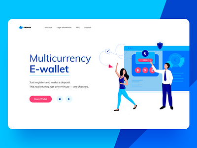 Kronax Start Page card crypto cuberto currency deposit icons illustration multi page site trading ui ux wallet web