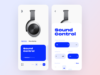 App Interface for Audiophile and Pro-grade Sound app audio control cuberto design graphics headphones icons interface ios iphone mobile play sound technology ui ux