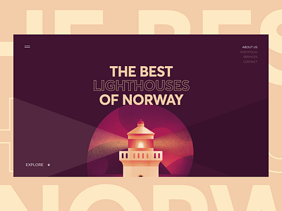 Norway Lighthouse Tour cuberto design graphics illustration interface lighthouse norway tour typography ui ux vector website