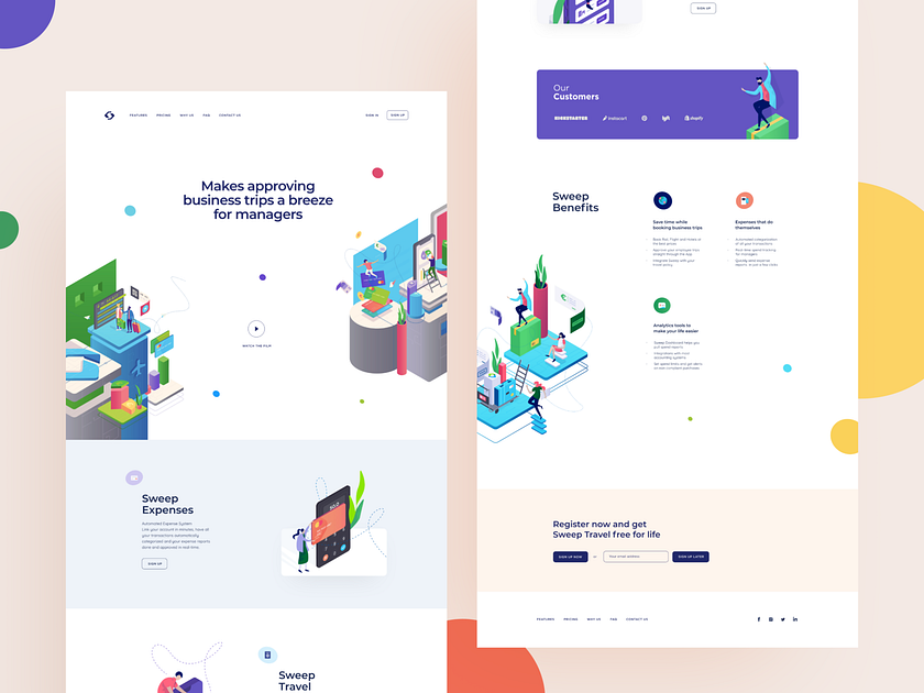 Sweep Travel Redesigning Landing Page by Cuberto on Dribbble