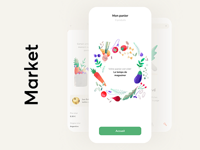 Onboarding Marketplace App app cart cuberto ecommerce graphics icons illustration market mobile onboarding place product ui ux vegetables